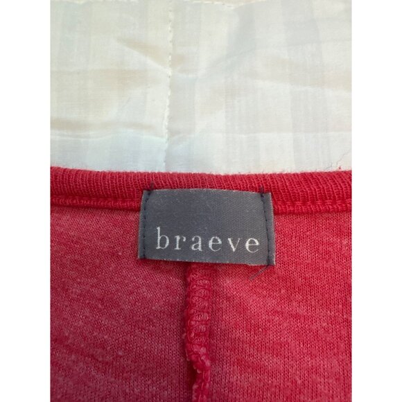 Braeve Womens M Long Sleeve Orange Rust Top Tunic V-Neck Button Cuff Raw Hem - Picture 3 of 8